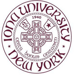 IONA UNIVERSITY NEW YORK 1940 CERTA BONUM CERTAMEN trademark