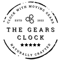 THE GEARS CLOCK CLOCK WITH MOVING GEARS ESTD 2022 NATURALLY CRAFTED trademark