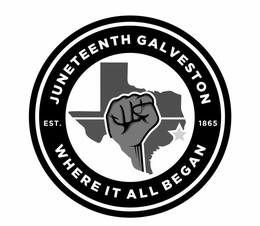 JUNETEENTH GALVESTON EST. 1865 WHERE IT ALL BEGAN trademark