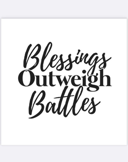 BLESSINGS OUTWEIGH BATTLES trademark