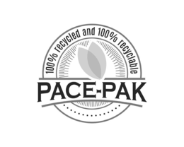 100% RECYCLED AND 100% RECYCLABLE PACE-PAK trademark