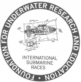 FOUNDATION FOR UNDERWATER RESEARCH AND EDUCATION INTERNATIONAL SUBMARINE RACES SKETCH #01 THRUST BLOW 8 DUCTED THRUST POWER POSITION 2 2ND TRIM TANK 7M trademark
