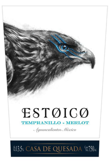 ESTOICO TEMPRANILLO-MERLOT AGUASCALIENTES MÉXICO ALC. VOL. 13.5% CASA DE QUESADA CONT. NET. 750 ML. trademark
