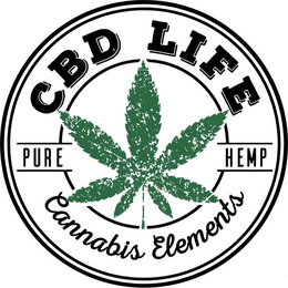 CBD LIFE PURE HEMP CANNABIS ELEMENTS trademark
