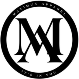 MAXIMUS APPAREL IT'S IN YOU MA trademark