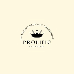 CHANGING NEGAVITY THROUHOUT PROLIFIC CLOTHING trademark