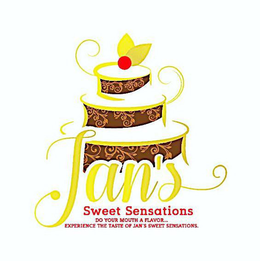 JAN'S SWEET SENSATIONS DO YOUR MOUTH A FLAVOR..EXPERIENCE THE TASTE OF JAN'S SWEET SENSATIONS trademark