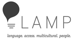 LAMP LANGUAGE. ACCESS. MULTICULTURAL. PEOPLE. trademark