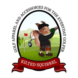 KILTED SQUIRREL  GOLF APPAREL AND ACCESSORIES FOR THE EVERYDAY GOLFER. trademark