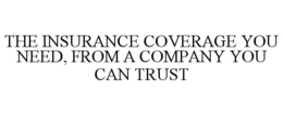 THE INSURANCE COVERAGE YOU NEED, FROM A COMPANY YOU CAN TRUST trademark