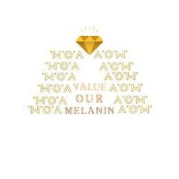 VALUE OUR MELANIN WOA WOA WOA WOA WOA WOA AOW AOW AOW AOW AOW AOW trademark
