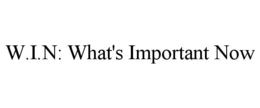 W.I.N: WHAT'S IMPORTANT NOW trademark