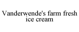VANDERWENDE'S FARM FRESH ICE CREAM trademark