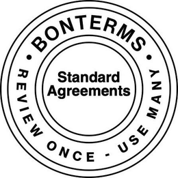 STANDARD AGREEMENTS · BONTERMS · REVIEW ONCE - USE MANY trademark