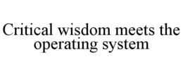 CRITICAL WISDOM MEETS THE OPERATING SYSTEM trademark