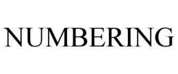 NUMBERING trademark