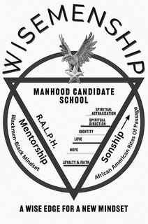 WISEMENSHIP MANHOOD CANDIDATE SCHOOL  MENTORSHIP SONSHIP AFRICAN AMERICAN RITES OF PASSAGE BLACKMEN BLACK MINDSET SPIRITUAL ACTUALIZATION SPIRITUAL DIRECTION IDENTITY LOVE HOPE LOYALTY & FAITH R.A.L.P.H. A WISE EDGE FOR A NEW MINDSET trademark