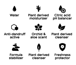 WATER PLANT DERIVED MOISTURIZER CITRIC ACID PH BALANCER ANTI-DANDRUFF ACTIVE ORCHID & ALOE SCENT PLANT DERIVED CLEANSER FORMULA STABILIZER PLANT DERIVED CLEANSER FRESHNESS PROTECTOR trademark