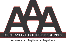 AAA DECORATIVE CONCRETE SUPPLY ANSWERS · ANYTIME · ANYWHERE trademark