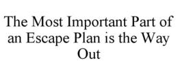 THE MOST IMPORTANT PART OF AN ESCAPE PLAN IS THE WAY OUT trademark