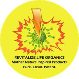 REVITALIZE LIFE ORGANICS MOTHER NATURE INSPIRED PRODUCTS PURE.CLEAN.POTENT trademark