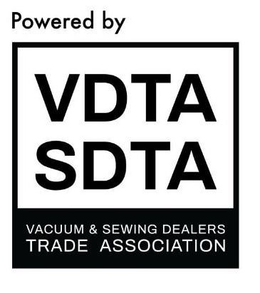 POWERED BY VDTA SDTA VACUUM & SEWING DEALERS TRADE ASSOCIATION trademark