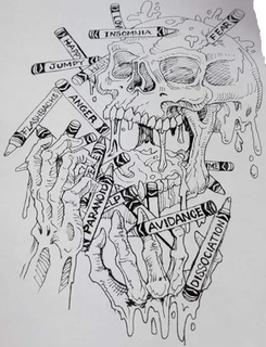 LOV INSOMNIA FEAR ME AVIDANCE DISSOCIATION LP PARANOID EAE ANGER FLASHBACKS JUMPY HAPPY trademark