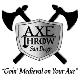 AXE THROW SAN DIEGO "GOIN' MEDIEVAL ON YOUR AXE" trademark