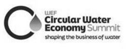 WEF CIRCULAR WATER ECONOMY SUMMIT SHAPING THE BUSINESS OF WATER trademark