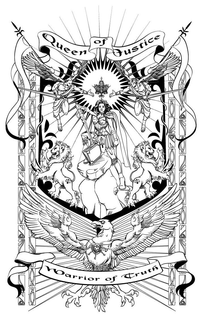 QUEEN OF JUSTICE WARRIOR OF TRUTH Q J trademark