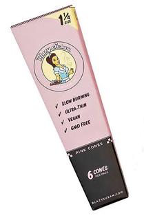 1 1/4 SIZE BLAZY SUSAN EST. DENVER, CO SLOW BURNING ULTRATHIN VEGAN GMO FREE PINK CONES 6 CONES BLAZYSUSAN.COM trademark