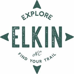 EXPLORE ELKIN FIND YOUR TRAIL N.C. trademark