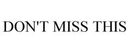 DON'T MISS THIS trademark