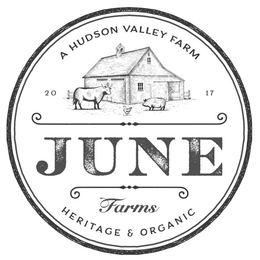 2017 JUNE FARMS A HUDSON VALLEY FARM HERITAGE & ORGANIC trademark