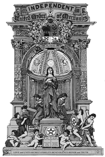 INDEPENDENT UNITED ORDER OF MECHANICS IN GOD IS OUR TRUST THE VOLUMNE OF THE SACRED LAW KEEP A SEAL UPON MY LIPS KEEP THOU THE DOOR OF MY HEART LOVE AND UNITY-SECRECY-FIDELITY-BENEVOLENCE-HONOR AND TRUTH trademark