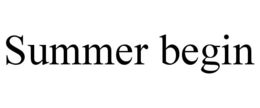 SUMMER BEGIN trademark