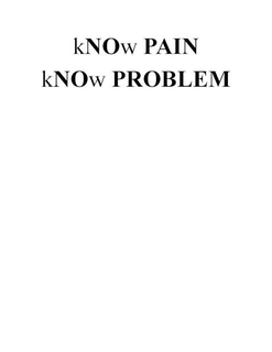 KNOW PAIN KNOW PROBLEM trademark