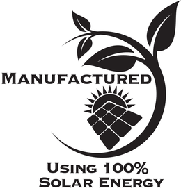 MANUFACTURED USING 100% SOLAR ENERGY trademark