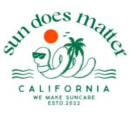 SUN DOES MATTER CALIFORNIA WE MAKE SUNCARE ESTD. 2022 trademark