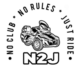 · NO CLUB * NO RULES * JUST RIDE · N2J trademark