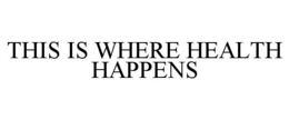 THIS IS WHERE HEALTH HAPPENS trademark