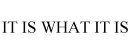 IT IS WHAT IT IS trademark