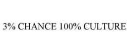 3% CHANCE 100% CULTURE trademark