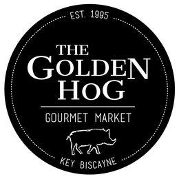 EST. 1995 THE GOLDEN HOG GOURMET MARKET KEY BISCAYNE trademark