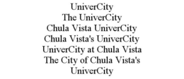 UNIVERCITY THE UNIVERCITY CHULA VISTA UNIVERCITY CHULA VISTA'S UNIVERCITY UNIVERCITY AT CHULA VISTA THE CITY OF CHULA VISTA'S UNIVERCITY trademark