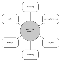 MATTER MODEL MEANING ACCOMPLISHMENTS TARGETS THINKING ENERGY ROLE trademark