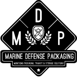 MDP MARINE DEFENSE PACKAGING MUNITIONS PACKAGING, TRANSIT & STORAGE SOLUTIONS trademark