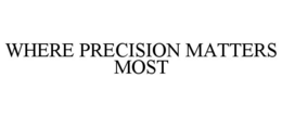 WHERE PRECISION MATTERS MOST trademark