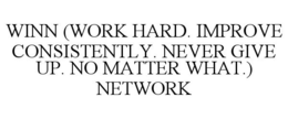 WINN (WORK HARD. IMPROVE CONSISTENTLY. NEVER GIVE UP. NO MATTER WHAT.) NETWORK trademark