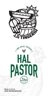 LA TINGERIA · 100% HALAL CHICKEN · HAL PASTOR HALAL FOOD · MADE IN U.S.A. · KEEP REFRIDGERATED trademark